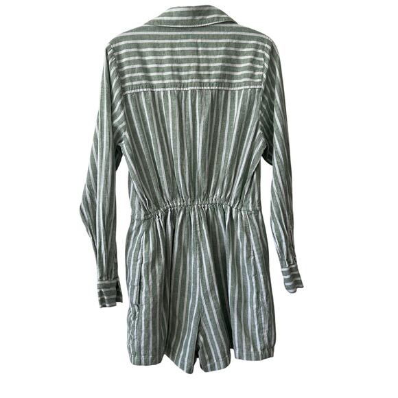 Abercrombie & Fitch Linen-Blend Easy
Waist Romper Green Stripe Size Small - Picture 5 of 7